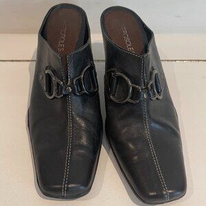 Aerosoles Cinch Worm Womens Comfort Mules Slip On Shoes Black Heels Size 9 1/2 M